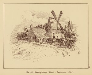 努恩磨坊，毕肖普索普路，1882 年拆除（石版）。 作者 英语学校