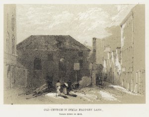 墨厂巷的老教堂，1845年被拆除（雕刻）。 作者 英语学校