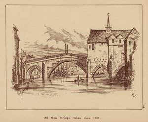老奥兹桥，1809 年被拆毁（石版画） 作者 英语学校
