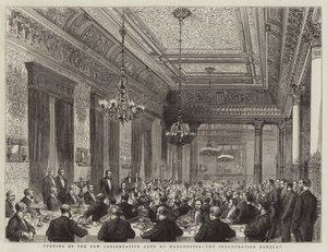 曼彻斯特新保守党俱乐部开幕，就职宴会（版画） 作者 英语学校