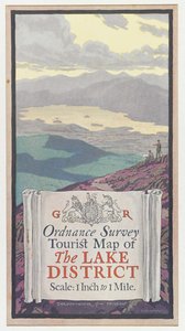 地形测量局湖区旅游地图，c.1920（彩色平版印刷） 作者 英语学校