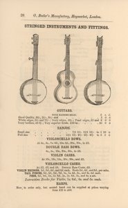 G-巴特勒的《乐器图鉴》中的一页（雕刻）。 作者 英语学校