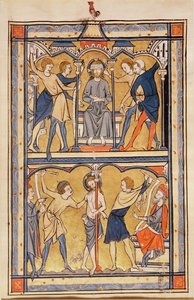 来自psalter的页面，c.1270（牛皮纸上的蛋彩画） 作者 英语学校