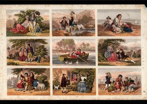 Page of Victorian printed scraps (coloured engraving) 作者 英语学校