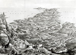 印度从喜马拉雅山脉的全景，由T. Packer设计，1857年 作者 英语学校