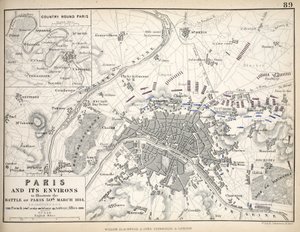 巴黎及其周围地区，以说明巴黎战役，1814年3月30日 作者 英语学校