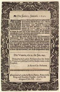 议会命令，1641年1月14日 作者 英语学校