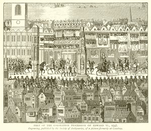 爱德华六世加冕游行的一部分，1547年 作者 英语学校