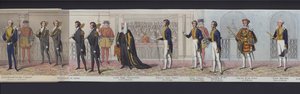 维多利亚女王大婚全景的一部分，约 1840 年（手绘水彩） 作者 英语学校