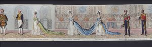 维多利亚女王大婚全景的一部分，约 1840 年（手绘水彩） 作者 英语学校