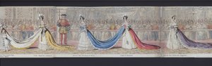 维多利亚女王大婚全景的一部分，约 1840 年（手绘水彩） 作者 英语学校
