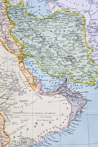 1890年代中东的部分地图，显示了18世纪90年代的红海，波斯湾和非洲之角，来自“世界公民的地图集”，于1899年在伦敦出版