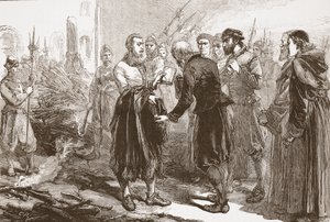 帕特里克·汉密尔顿从他的朋友们手中分手，詹姆斯·艾特肯·威利（James Aitken Wylie，1808-1890）的新教历史插图。 1878年 作者 英语学校