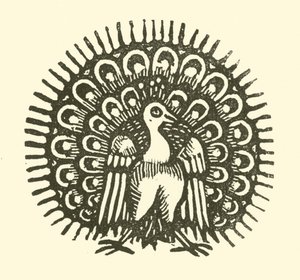 Peacock (woodcut) 作者 英语学校