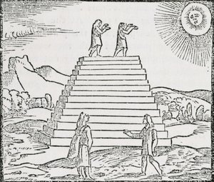 “秘鲁人崇拜太阳”，来自“美国的叙事与批评历史”，由伦敦Justin Winsor编辑，1886年 作者 英语学校