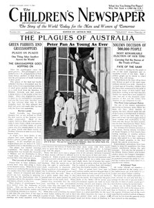 彼得潘像以往一样年轻，1935年1月“儿童报”的头版（新闻纸）