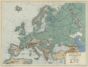 欧洲自然地图（彩色平版） 作者 英语学校