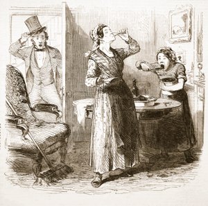 伦敦风景如画的小说：The Lodging House，来自The Illustrated London News，1849 作者 英语学校