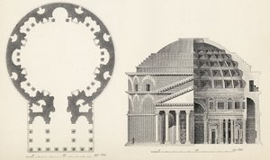 来自The National Enclopaedia的万神殿的计划和海拔，由伦敦的William Mackenzie出版，19世纪末 作者 英语学校