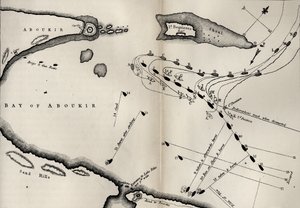 尼罗河战役的计划，由罗伯特·绍西（1774-1843）于1813年首次出版的纳尔逊生平（另见234266） 作者 英语学校