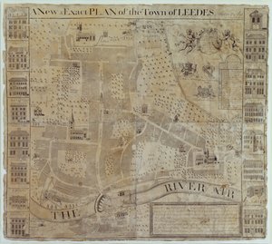 利兹平面图，由约翰科辛斯勘测，约 1730 年 作者 英语学校