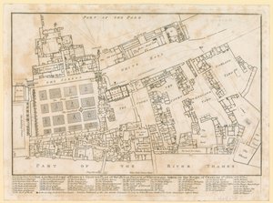 白宫的计划，于1680年在查理二世统治时期拍摄 作者 英语学校