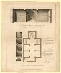 皇家穹顶的计划在亨利七世国王教堂，威斯敏斯特教堂，建于1737年 作者 英语学校