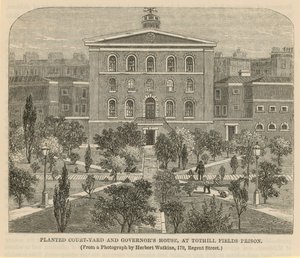 在Tothill Fields监狱种植的庭院和总督府 作者 英语学校