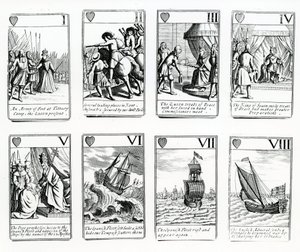 扑克牌描绘了1699年西班牙无敌舰队的事件 作者 英语学校