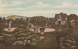 普利茅斯：瑞士小屋和花园，德文波特公园（彩色石版画） 作者 英语学校