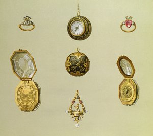 怀表，1890 年出版的“斯图亚特王室”中的第十八盘 作者 英语学校