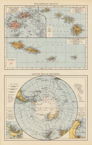 波利尼西亚族群；南极地区（彩色石版画） 作者 英语学校
