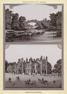 Pont-pant-ysgallog-ar-wysg, Trecastle; Glanusk Park, Crickhowell (litho) 作者 英语学校