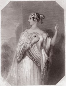 Porcia wife of Brutus (布鲁图斯的妻子Portia) (朱尔斯-凯撒的悲剧) in - "Galerie des femmes de Shakespeare, 收集了四十五幅早期伦敦艺术家创作的严肃肖像画，并附有批评和文学说明"。 作者 英语学校