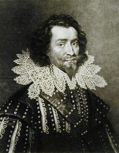 乔治·维利尔的肖像，第一届白金汉公爵（1592-1628），由英国历史上杰出人物（mezzotint）的理查德·厄隆（1743-1822）和查尔斯·特纳（c.1773-1857）刻（bw p