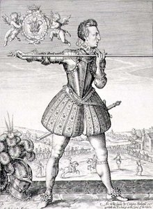 威尔士亲王亨利（1594-1612）的肖像，由西蒙-德-帕斯（1595-1647）刻制 1612年（雕刻）。 作者 英语学校
