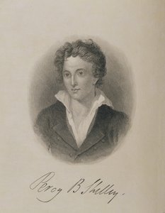 Percy Bysshe Shelley（1792-1822）的肖像， 作者 英语学校