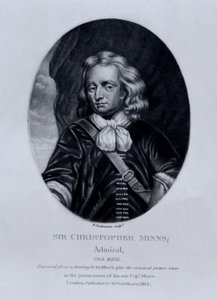 克里斯托弗·明恩斯爵士的肖像，来自“英国历史上杰出人物”，Richard Earlom和Charles Turner，1815年 作者 英语学校