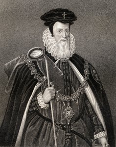 William Cecil的肖像（1520-98）Lord Burghley，来自&39;Lodge&39;s British Portraits&39;，1823（litho） 作者 英语学校