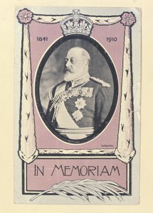 明信片纪念爱德华七世的死亡，c.1910 作者 英语学校