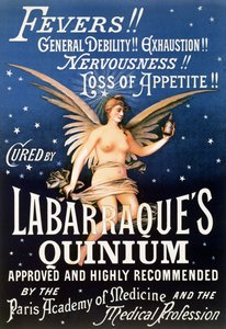海报广告Labarraques Quinium，用于治疗发烧的奎宁药物，全身衰弱，疲惫，紧张，食欲不振，1889年