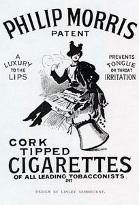 Philip Morris Cigarettes的海报，由Linsay Sambourne设计，1896年