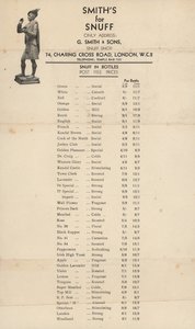 G Smith＆Sons，Snuff Shop的价目表 作者 英语学校