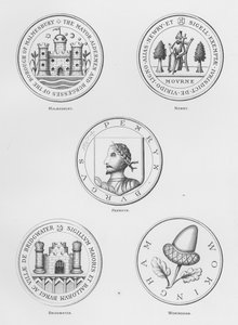 公共武器：马姆斯伯里； 纽瑞； 彭林； 布里奇沃特； 沃金厄姆（雕刻） 作者 英语学校