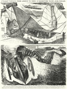 庞奇漫画。从伦敦到巴黎的直通车。对约翰-福勒先生的建议（雕刻）。 作者 英语学校