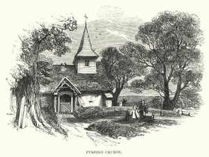 Pyrford教堂（雕刻）。 作者 英语学校