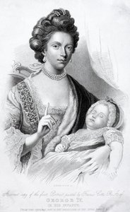Queen Charlotte, Consort of King George III, with their baby son, the future Prince Regent and King George IV 作者 英语学校