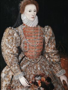 伊丽莎白女王一世，c.1575（面板上的油） 作者 英语学校