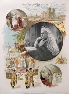维多利亚女王（1819-1901）于1897年在她的钻石禧年时描绘了她生活中的一些主要事件，1897年 作者 英语学校