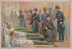 维多利亚女王在1898年在汉普郡的Netley医院探望受伤的英国士兵 作者 英语学校